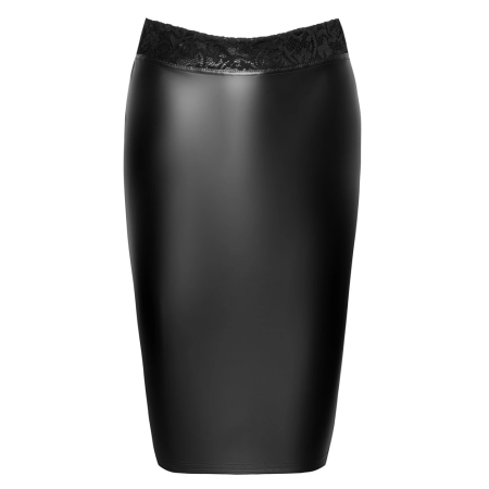 Noir Handmade Powerwetlook & Lace Pencil Skirt Black S Anatomic Fit