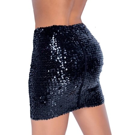 Cottelli PARTY Sequin Skirt S - Shimmering Stretch Clubwear, 37cm