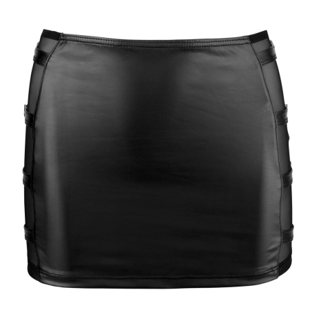 Cottelli Collection Mini Skirt S with Buckle Details and Mesh Panels