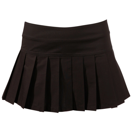 Cottelli Collection Pleated Mini Skirt S Black Cotton Blend