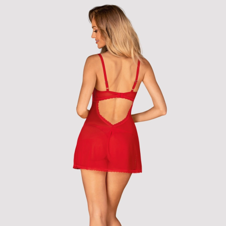 Obsessive Chilisa Babydoll Lace Set M/L - Elegant Red Lingerie