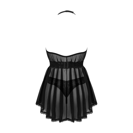 Obsessive Serafia Babydoll M/L - Lace Halterneck Transparent Lingerie