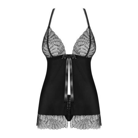 Obsessive Chiccanta Babydoll L/XL Black - Lace Back, Airy Multistretch