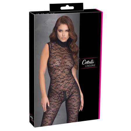 Cottelli Lingerie Lace Jumpsuit XL - Soft Stretch Lace, 2-Way Zipper
