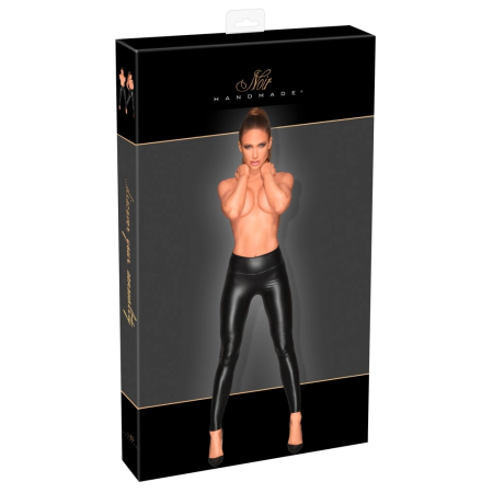 Noir Handmade Power Matte Leggings Black L with Vinyl-Coated Back