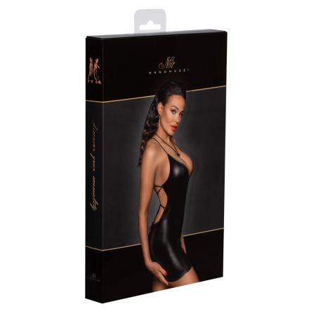 Noir Handmade Powerwetlook Mini Dress S with Back Lacing