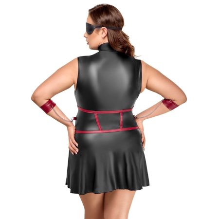Cottelli Bondage Plus Dress XL - Black Matte, Adjustable Arm Cuffs, Mask