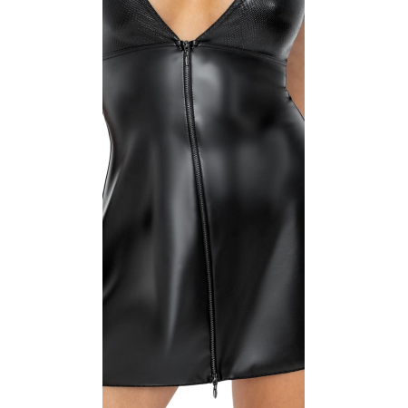 Noir Handmade Flared Dress M, Snakeskin Top & Wet Look Skirt