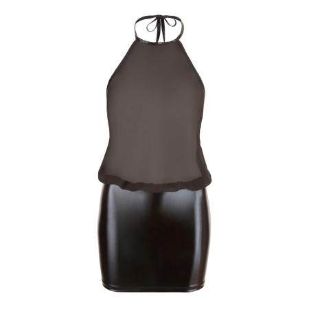 Cottelli Collection Chiffon Dress S Backless Halterneck Black