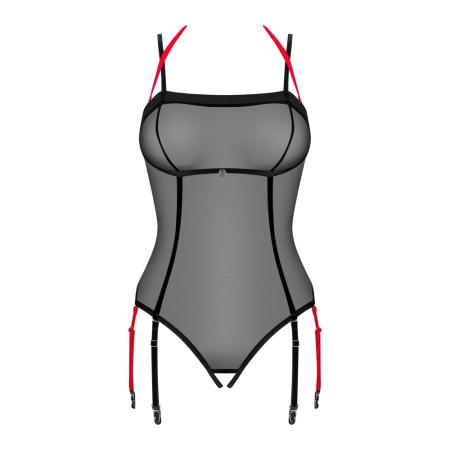 Obsessive OBS Body XS/S Semi-Transparent Bodysuit with Removable Straps