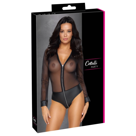 Cottelli PARTY Powernet Long-Sleeve Bodysuit XL Matte Details