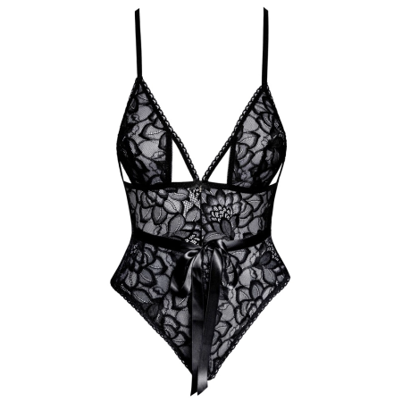 Kissable Body L/XL Elegant Black Lace Adjustable Straps