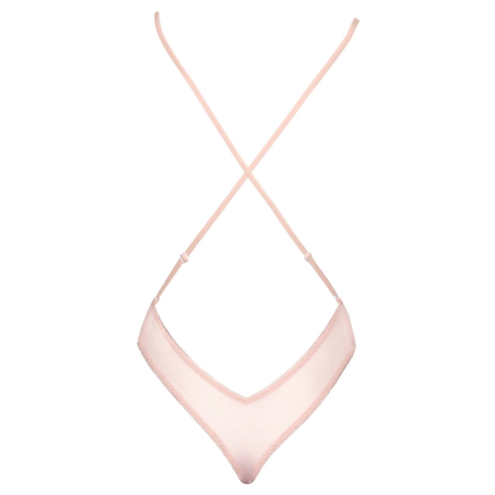 kissable Body Delicate Lace Powernet Pink S/M Adjustable Straps