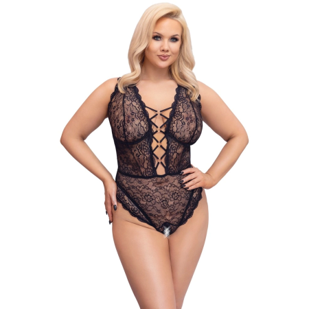 Cottelli Curves Body Lace 85D/L - Elegant Crotchless Lace Bodysuit