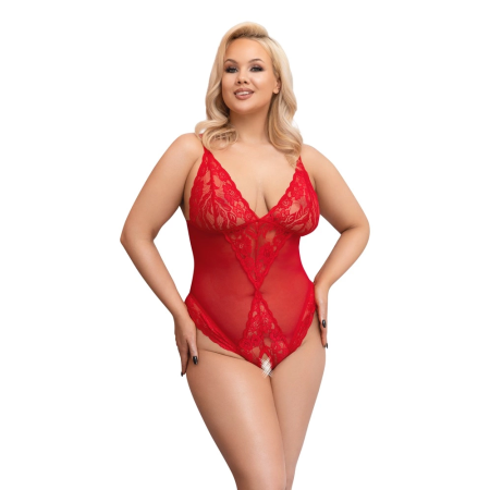 Cottelli Curves Body Red 4XL Powernet Lace Adjustable Straps