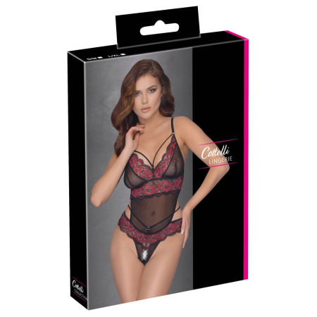 Cottelli Lingerie Floral Lace Body S/M, Two-Tone, Adjustable Straps