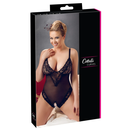 Cottelli Collection Mesh Body XL with Lace Details and Adjustable Straps