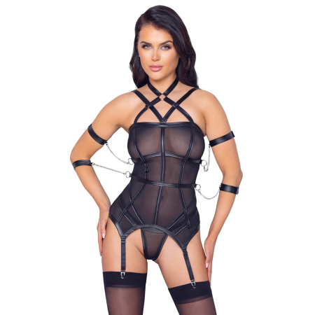 Cottelli Bondage Basque L - Adjustable Powernet Harness Set