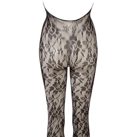 Cottelli Collection Net Catsuit with Decorative Pearls L/XL Black