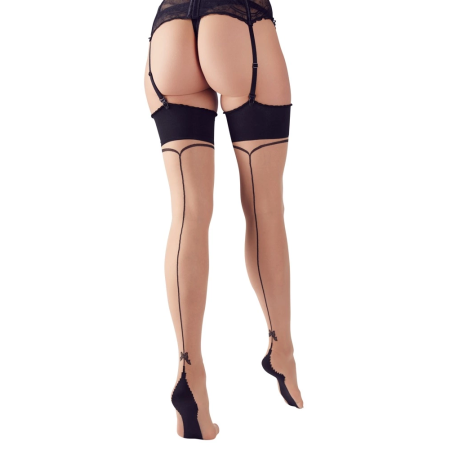 Cottelli Collection Stockings Seam 3 with Decorative Bow, 20 Den, Black