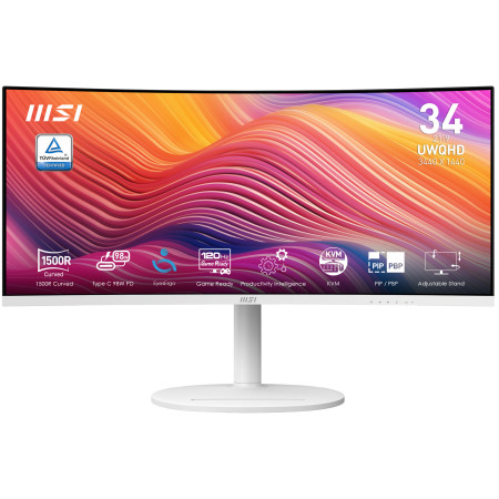 MSI Modern MD342CQPW kompiuterio monitorius 86,4 cm (34") UltraWide Quad HD Balta