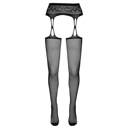 Cottelli Collection Suspender-Style Net Tights S/M with Back Seam