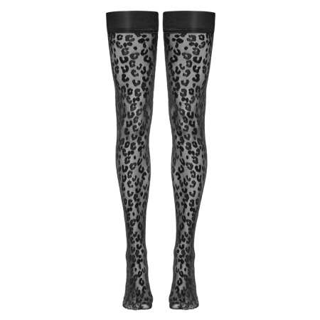 Cottelli LEGWARE Leo Hold Up Stockings 30 DEN Leopard Pattern