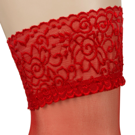Cottelli Collection Hold-Up Stockings Red Lace Top 17 Denier