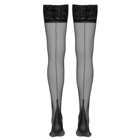Cottelli Collection Hold-up Stockings Cuban Heel Lace Top 20 DEN Black