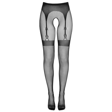 Cottelli Legware Tights S-L with Integrated Suspender Net Design