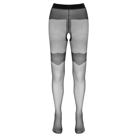 Cottelli Legwear Open Design Tights with Decorative Back Seams, Black