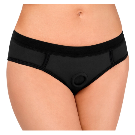 Bad Kitty Strap-On Panties 2XL Black Microfibre Adjustable Ring