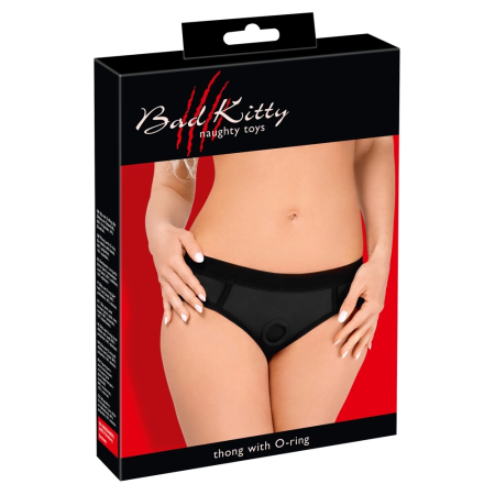 Bad Kitty Strap-On Panties L Black Microfibre Adjustable Harness