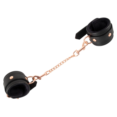 Bad Kitty Adjustable Black Handcuffs with Rose Gold Details, 15-21 cm