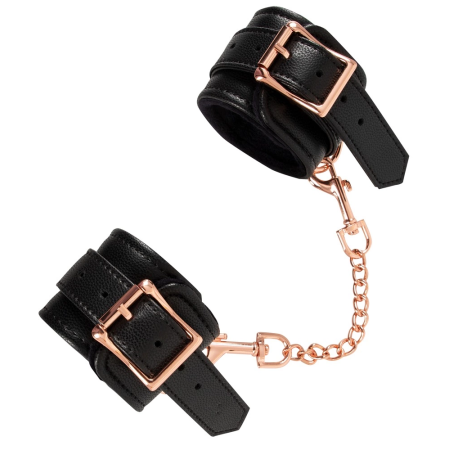 Bad Kitty Adjustable Black Handcuffs with Rose Gold Details, 15-21 cm