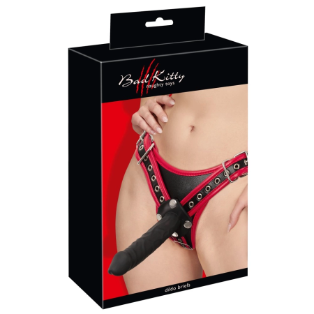 Bad Kitty Harness 2XL - Adjustable Leather-Look Set with 3 Silicone Attachments