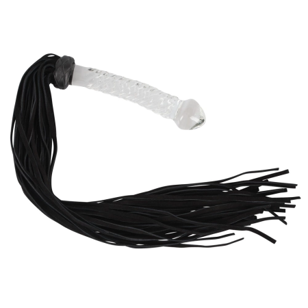 Bad Kitty Flogger Glass - Dual-Function Glass Handle Whip 64 cm