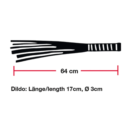 Bad Kitty Flogger Glass - Dual-Function Glass Handle Whip 64 cm