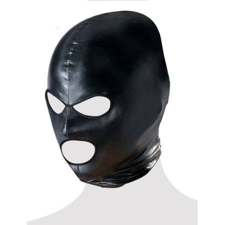 Cottelli Collection Wet Look Black Mask with Eye and Mouth Openings