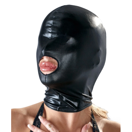 ZADO Wet Look Head Mask Black Flexible Polyester-Spandex S/M