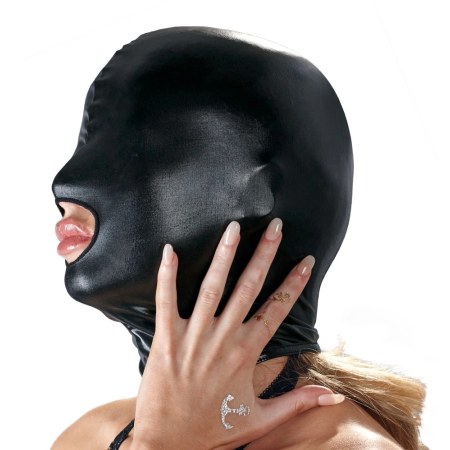 ZADO Wet Look Head Mask Black Flexible Polyester-Spandex S/M
