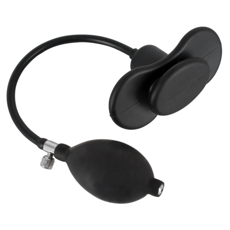 You2Toys Black Silicone Inflatable Gag with Adjustable Pump, 12 cm