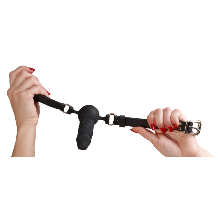 You2Toys Silicone Comfort Gag Ball with Anatomical Shape, Black, Adjustable