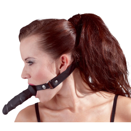You2Toys Adjustable Polyurethane Gag with Silicone Extension, Black