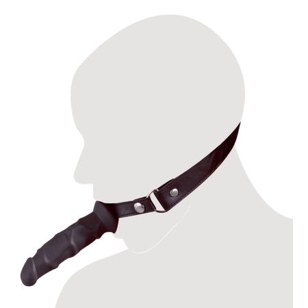 You2Toys Adjustable Polyurethane Gag with Silicone Extension, Black