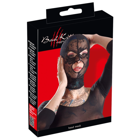 Bad Kitty Lace Head Mask Black - Flexible, Breathable Design