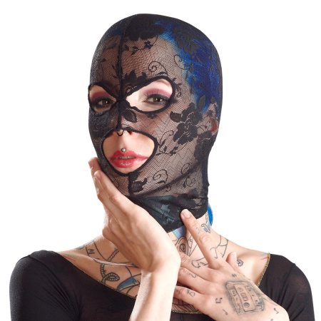 Bad Kitty Lace Head Mask Black - Flexible, Breathable Design