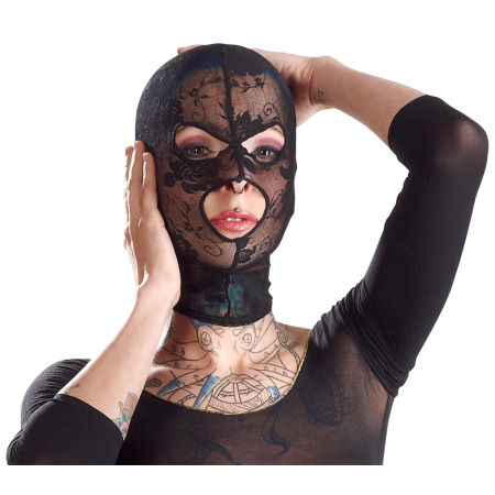 Bad Kitty Lace Head Mask Black - Flexible, Breathable Design