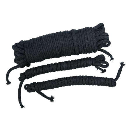 You2Toys Bondage Ropes Set Black Cotton 20m + 2x3m Durable Design