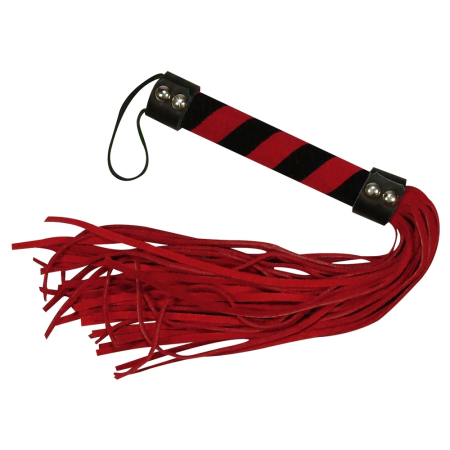 You2Toys Red & Black Mini Flogger Textile Handle 38cm